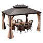 HOMLUX 10" x 12" Hardtop gazebo with double roof in Bronze, , large