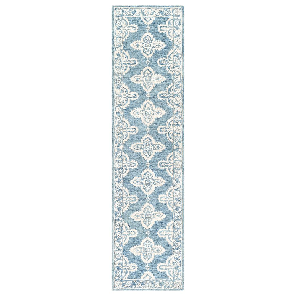 Surya Granada GND-2300 2"6" x 10" Pale Blue, Beige and Sky Blue Runner Rug, , large