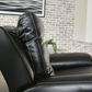 Ashley Warlin Power Reclining Loveseat with Console in Black, , large