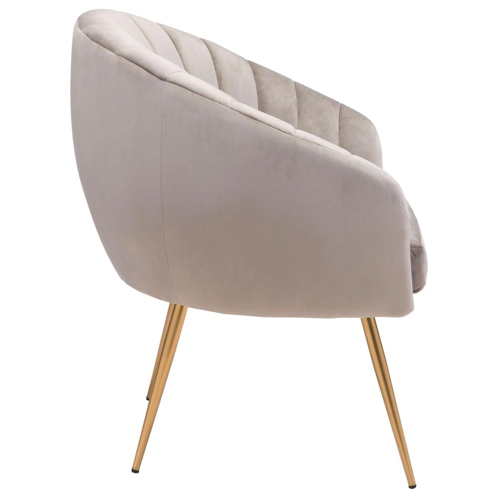 Zuo Modern Max Accent Chair in Gray Velvet, , large