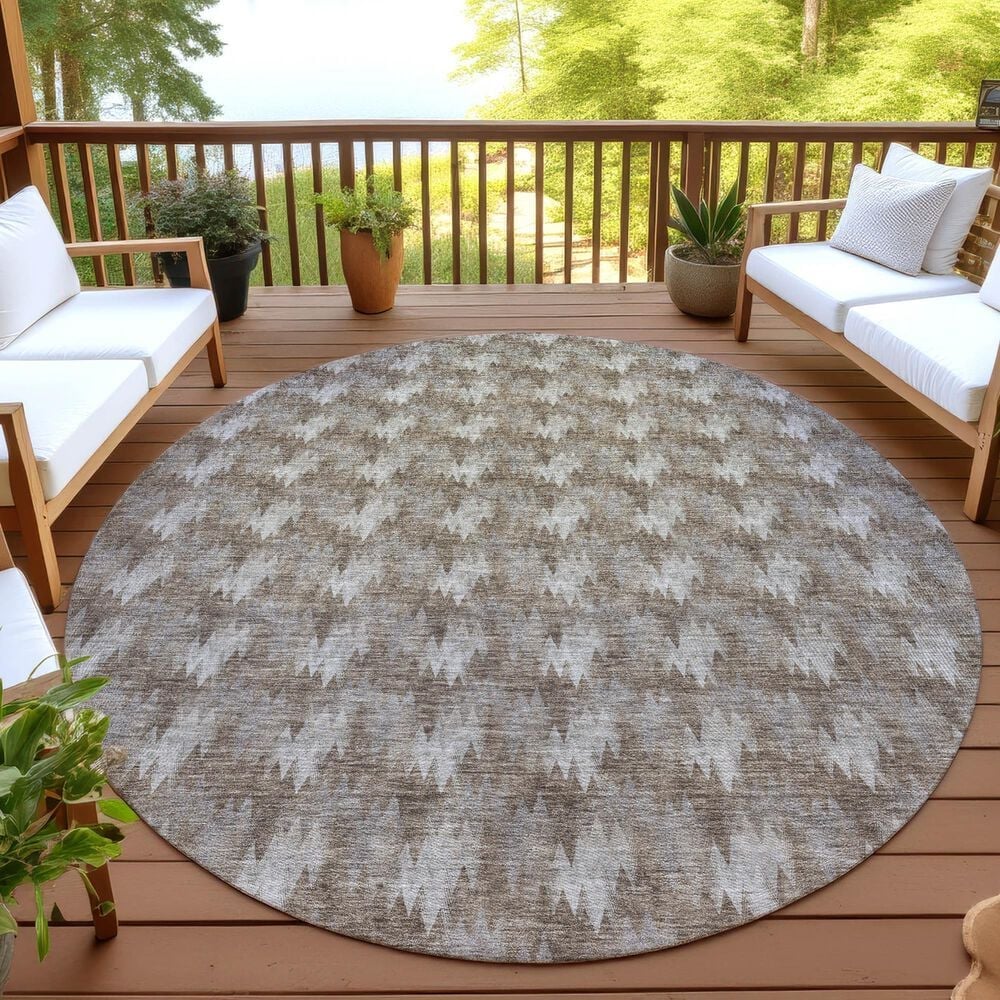 Dalyn Rug Company Soft Essentials Chevron Mocha 8' Round Area Rug, , large