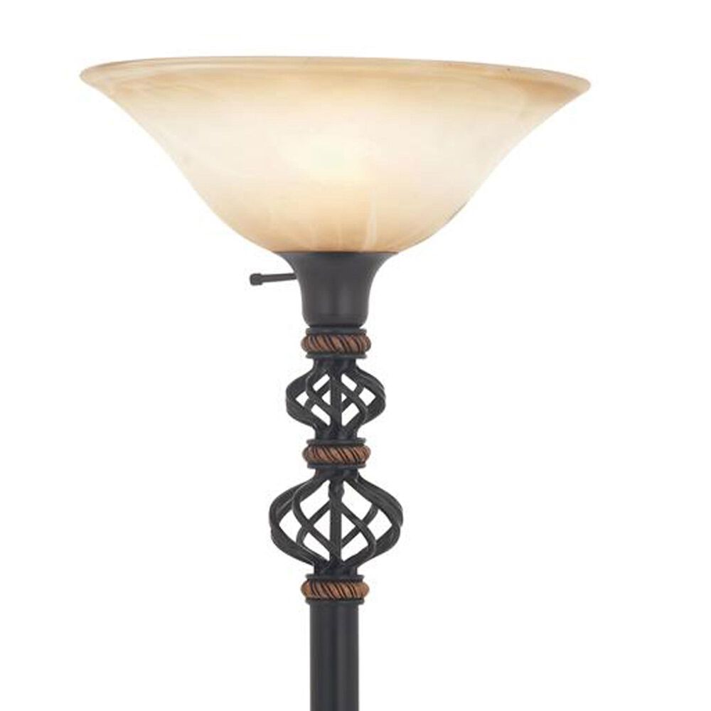 Maple and Jade Twisted Flourishes and Rings Floor Lamp in Matte Black, , large