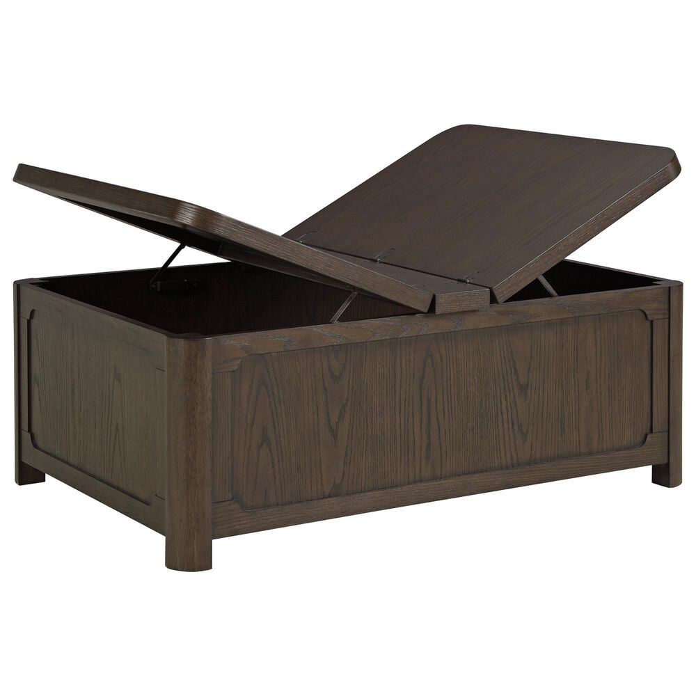 Ashley Breckington Coffee Table with Storage in Dark Brown, , large