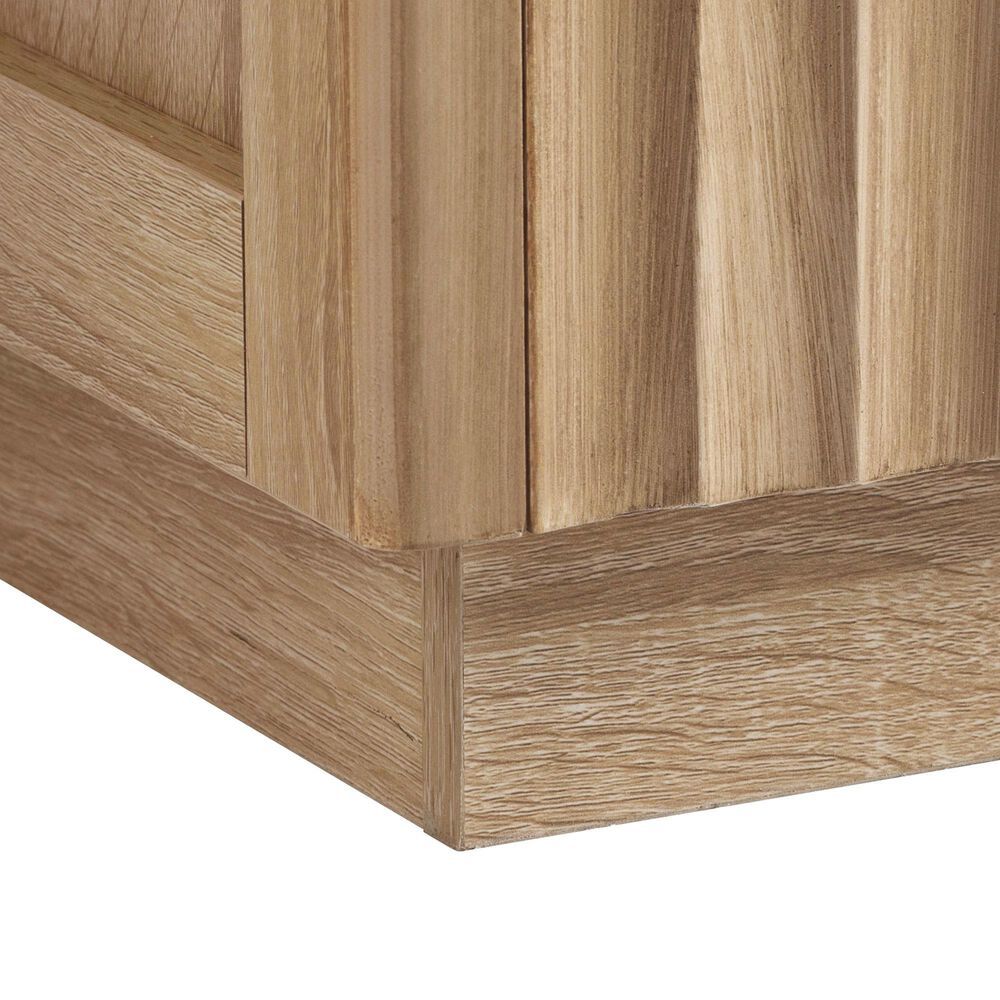 HOMLUX 83" Fluted Kitchen Island in Natural, , large
