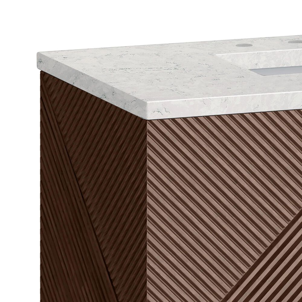 James Martin Vanities Marcello 72" Double Bathroom Vanity in Chestnut with 3 cm Eternal Jasmine Pearl Quartz Top and Rectangular Sinks, , large