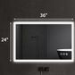 HOMLUX 36" x 24" LED Bathroom Vanity Mirror in Silver, , large