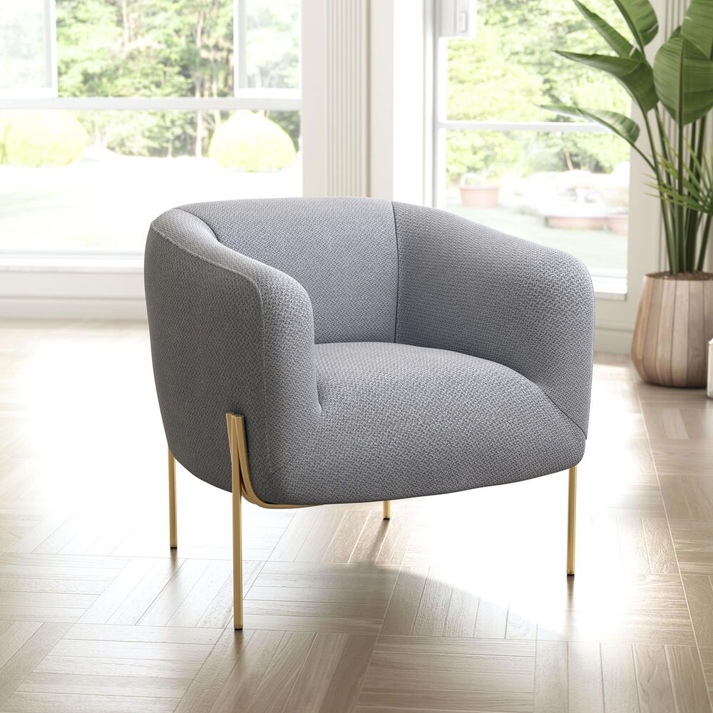 Zuo Modern Micaela Arm Chair in Gray and Gold, , large