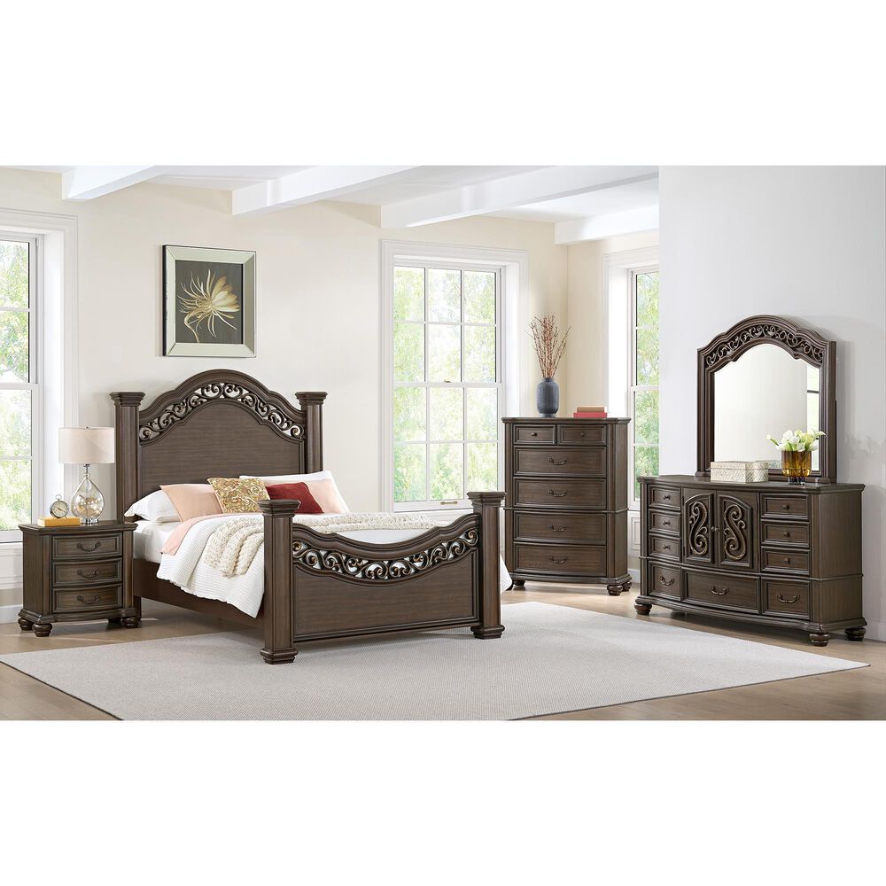 Mayberry Hill Brunswick Queen Poster Bed in Mahogany, , large