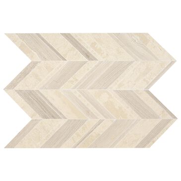 Dal-Tile Limestone Fusion Blanc 22" x 12" Chevron Random Honed Mosaic Sheet, , large