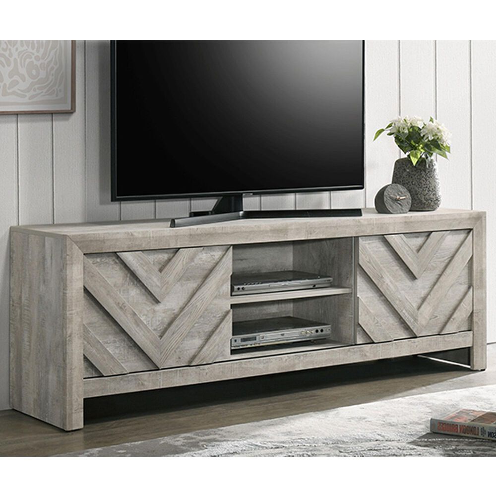 Crown Mark Valor 71" TV Stand in Light Gray, , large