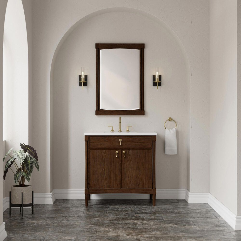 James Martin Kinnsden 26" Rectangular Mirror in Sable Oak, , large