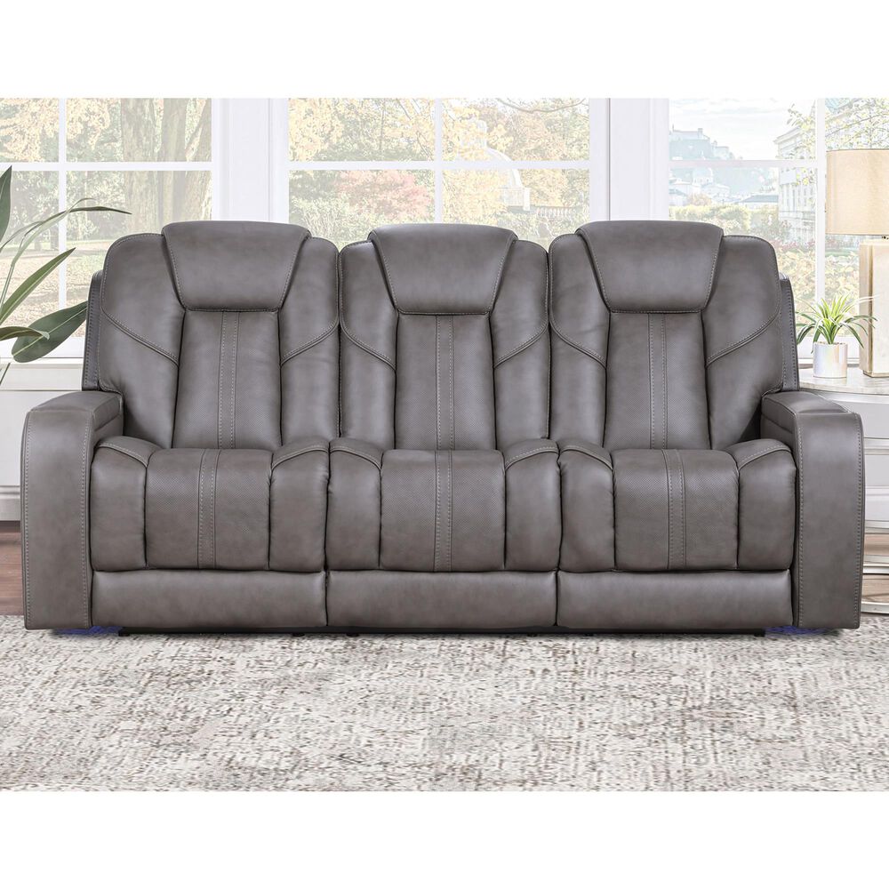 Steve Silver Daniel Triple Power Reclining Sofa in Mossy Gray, , large