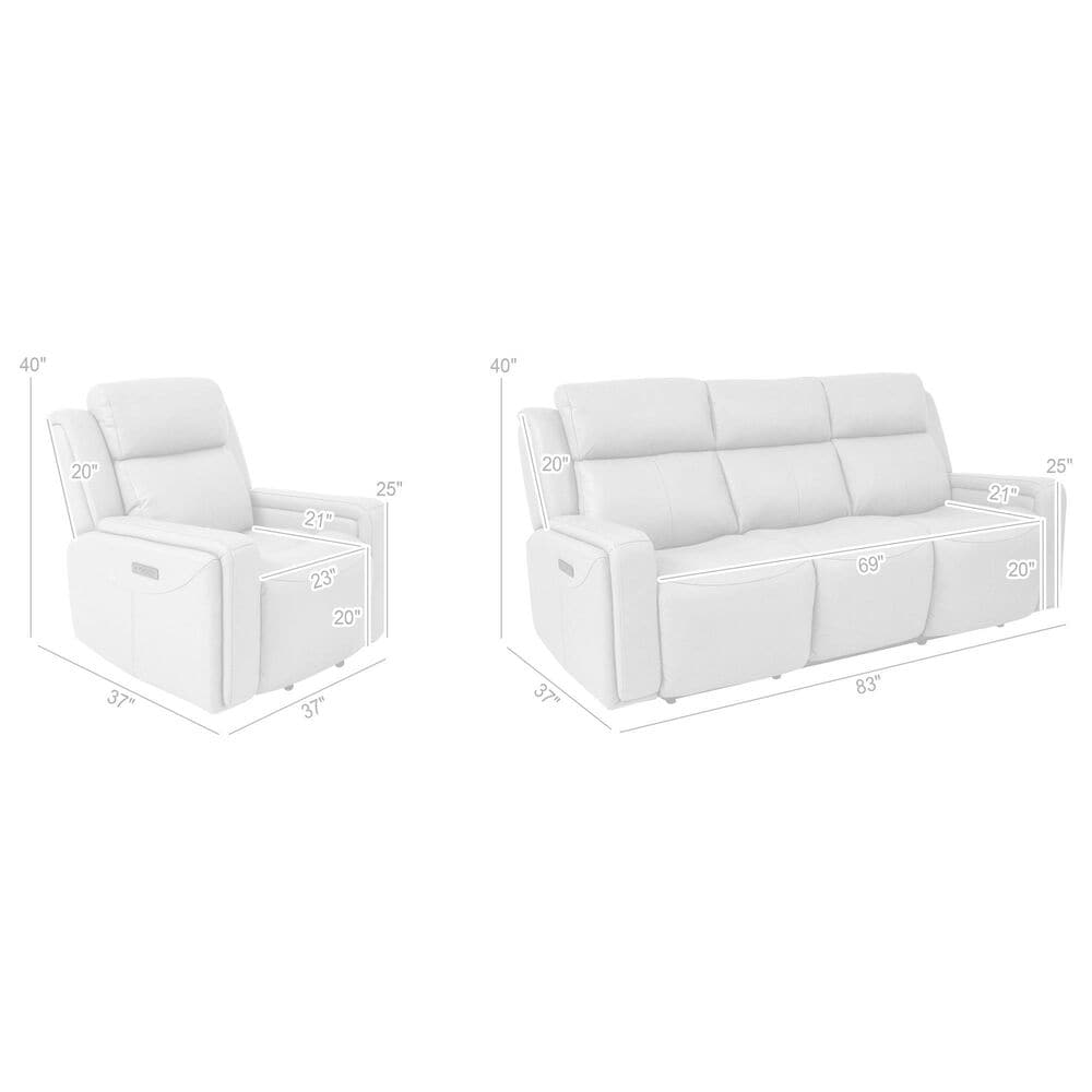 Blue River Claude 2-Piece Power Reclining Sofa Set in Light Grey, , large