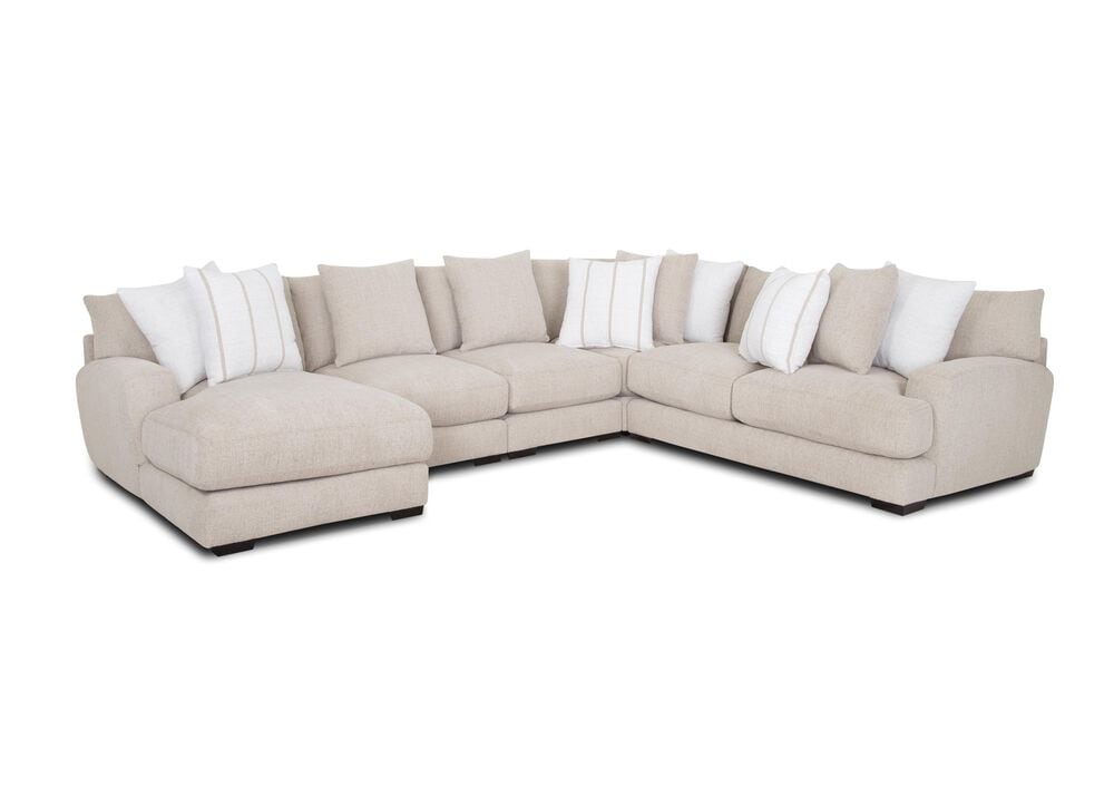 Moore Furniture Shay 5-Piece Left Facing Stationary Sectional in Porcelain, , large