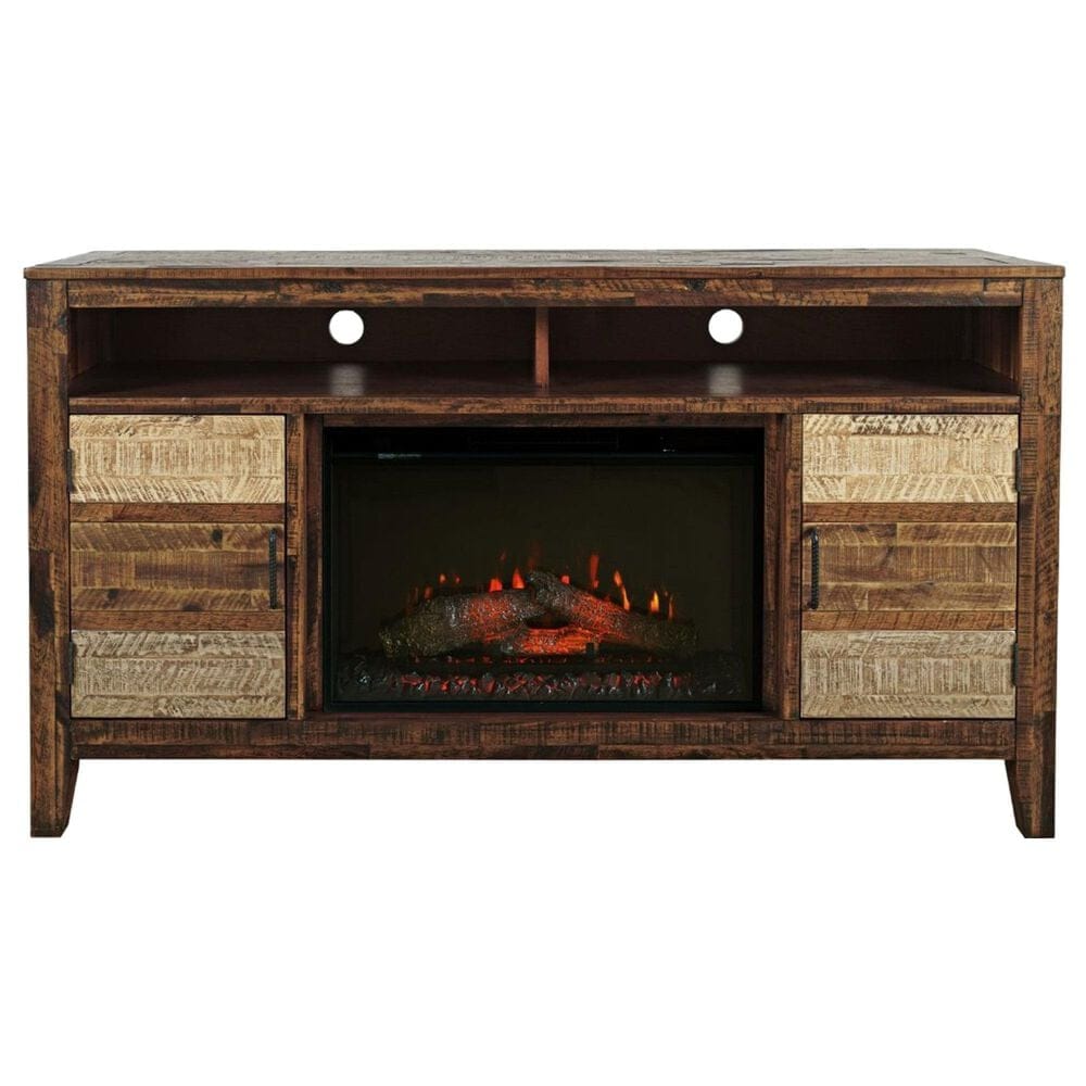 Jofran Painted Canyon 60&quot; Electric Fireplace Media Console in Cannon Valley, , large