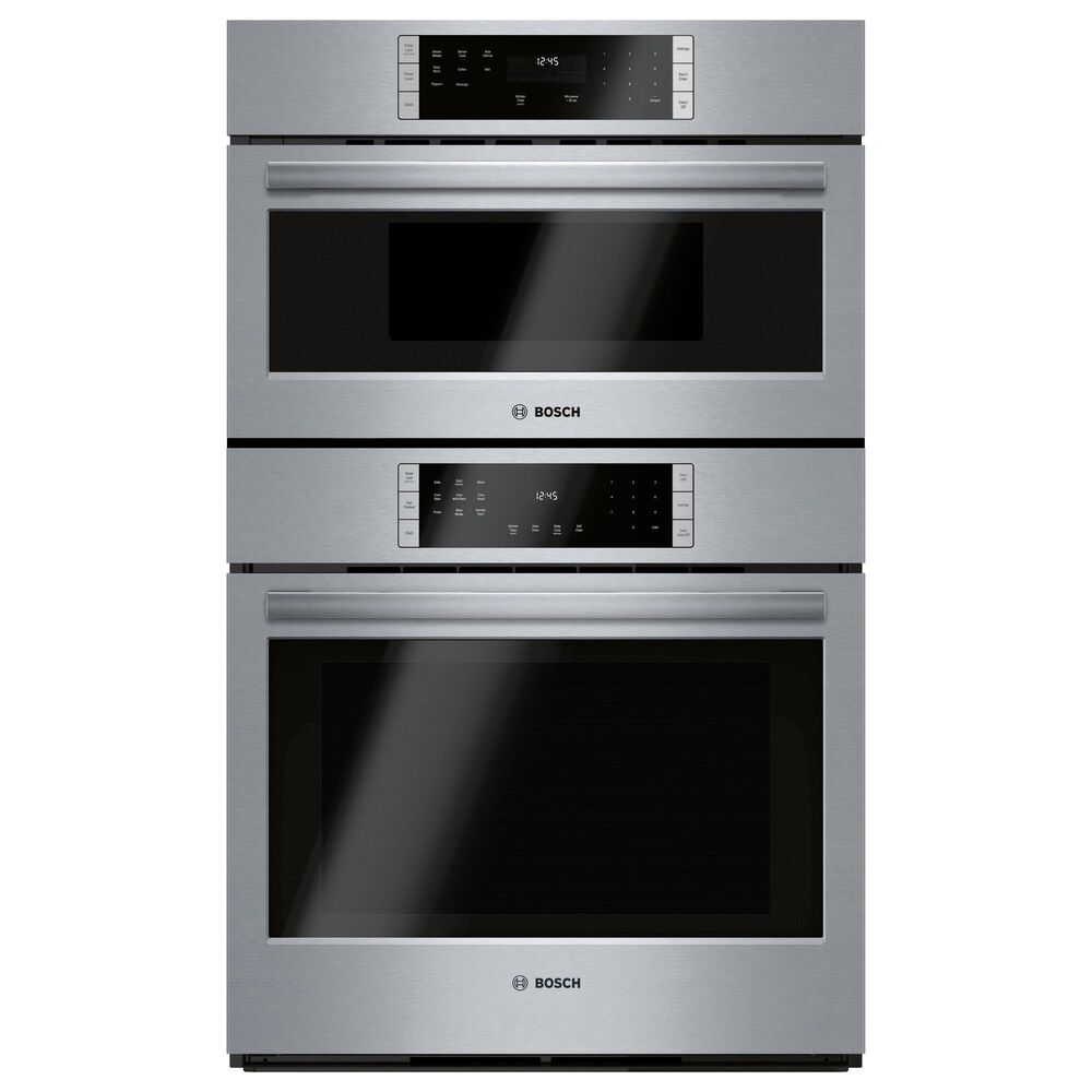 Bosch 800 Series 2-Piece Kitchen Package with 30&quot; Double Combination Oven 30&quot; Gas Cooktop and in Stainless Steel, , large