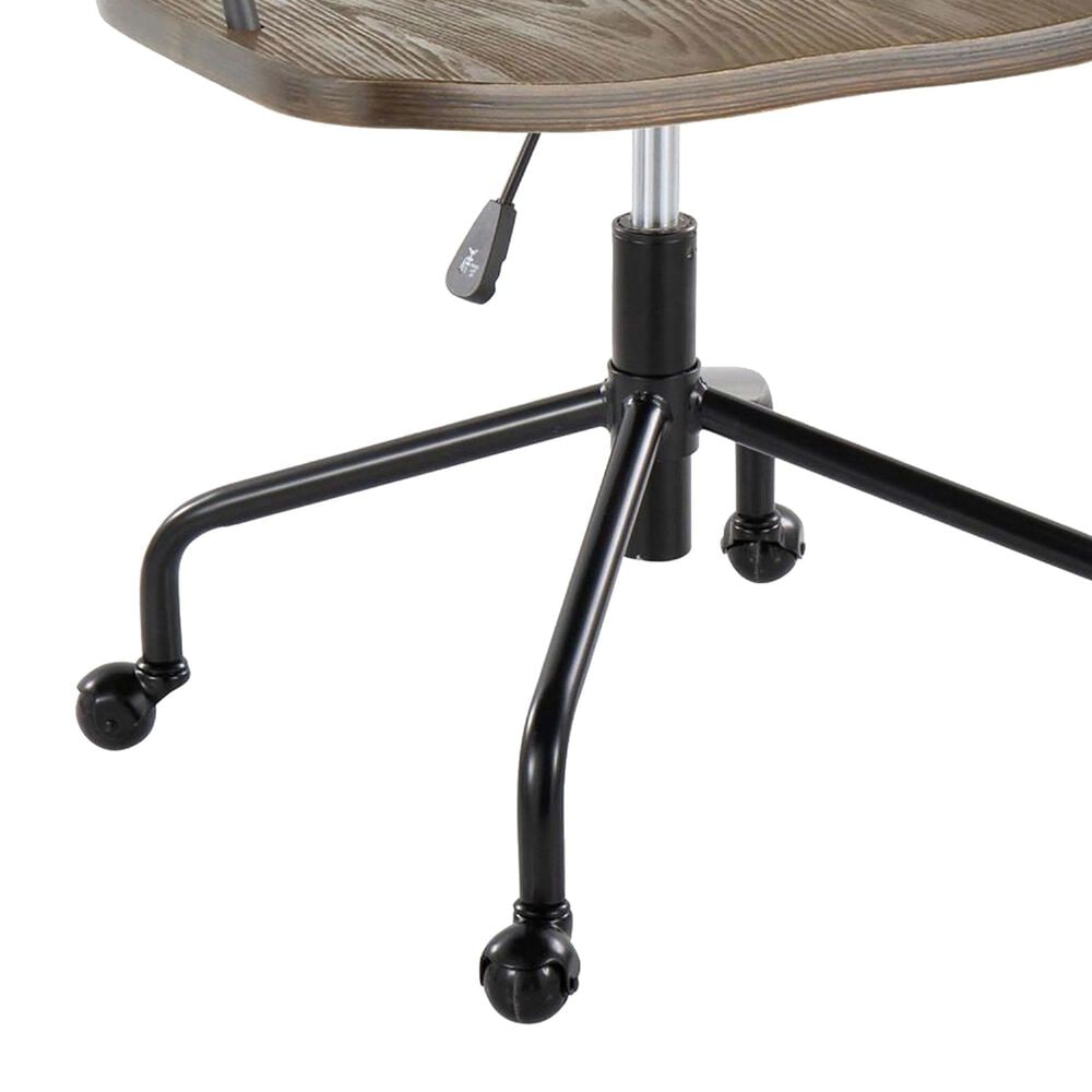 Lumisource Riley Office Chair in Black and Dark Walnut, , large