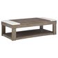 Ashley Loyaska Lift-Top Cocktail Table in Grayish Brown and White, , large