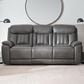 Bassett Benson Leather Power Reclining Sofa in Tuscan Gunmetal, , large