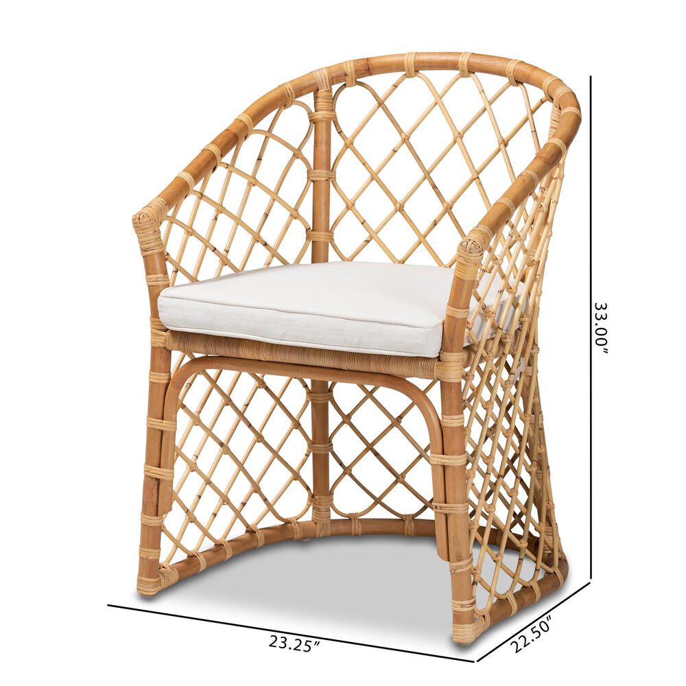 Baxton Studio Orchard Arm Chair in Natural Brown, , large