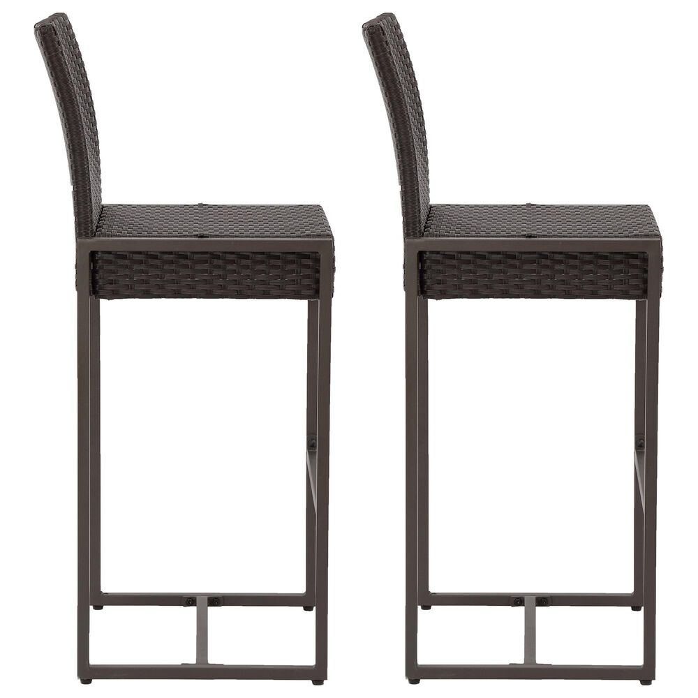 Hearth and Haven Conway Bar Stool in Dark Brown and Black &#40;Set of 2&#41;, , large