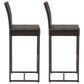 Hearth and Haven Conway Bar Stool in Dark Brown and Black (Set of 2), , large