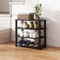 HOMLUX 4-Tier Shoe Rack in Espresso and Black, , large