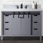Lexora Home Marsyas 48" Single Bathroom Vanity in Dark Grey with White Carrara Marble Top and Rectangular Sink, , large