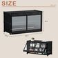 HOMLUX 3-Tier Storage Cabinet with Adjustable Shelves in Black, , large