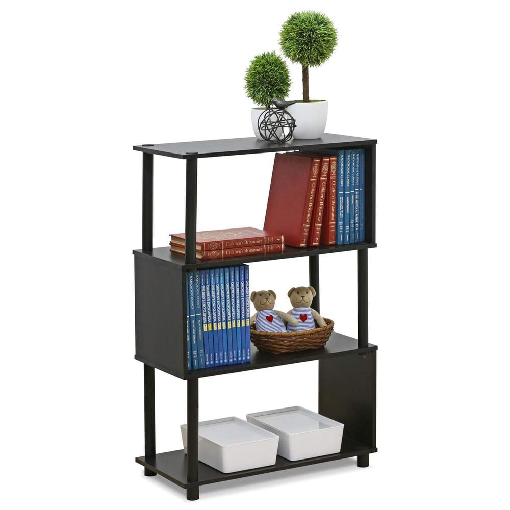 HOMLUX Flexi 4-Tier Rack Bookshelf in Espresso, , large