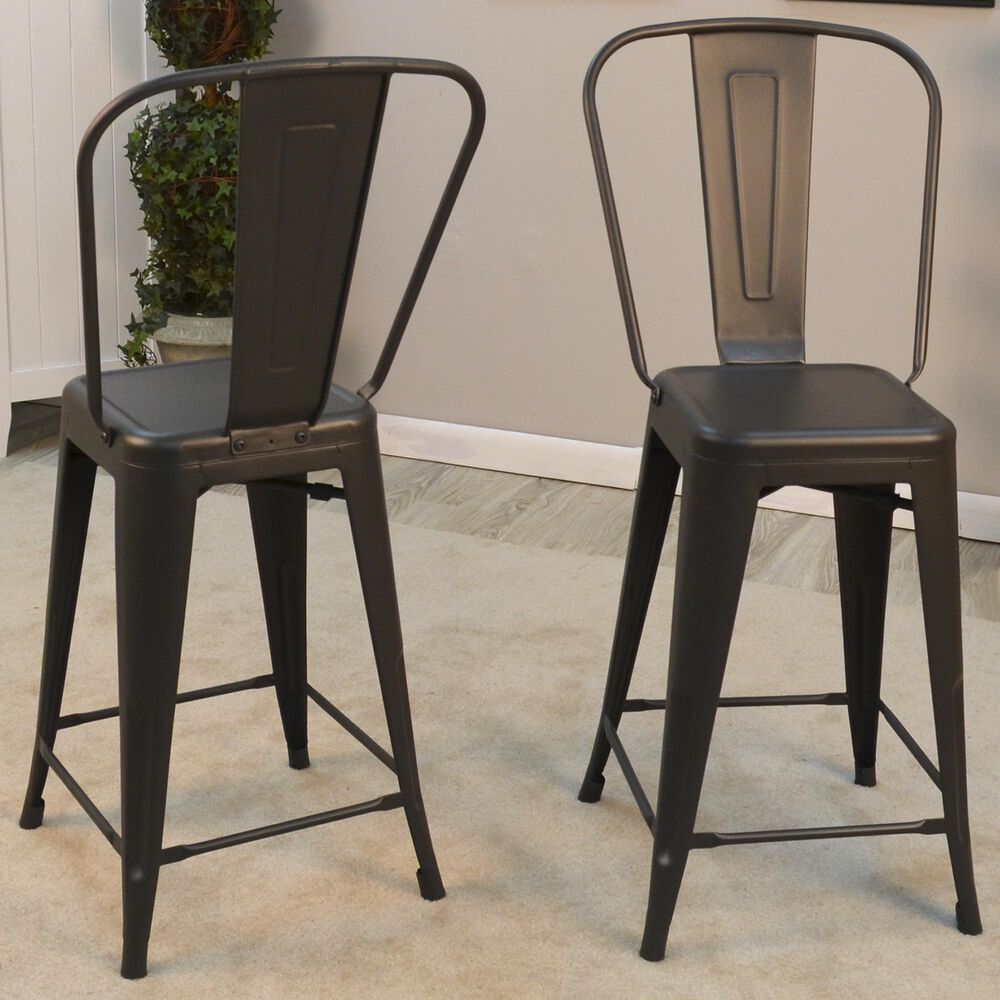 Carolina Cottage Adeline 24" Counter Stool in Rustic Pewter (Set of 2), , large