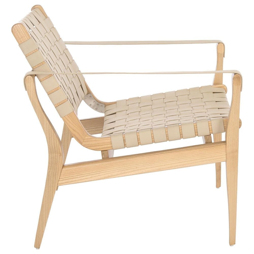 Safavieh Jessica Leather Safari Chair in White, , large