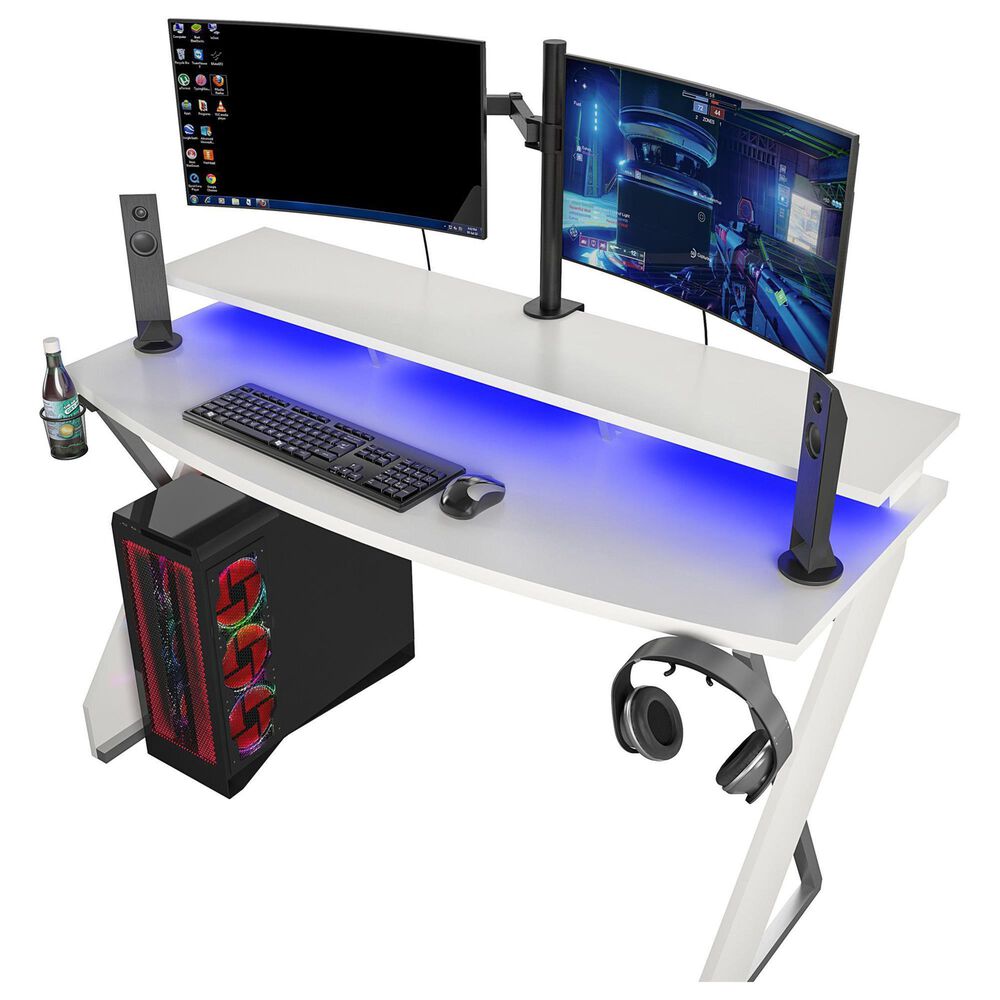 NTense Xtreme Gaming Desk in White, , large