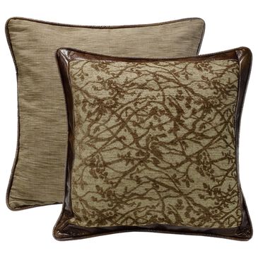 HiEnd Accents Highland Lodge 27" Euro Sham in Olive and Brown, , large