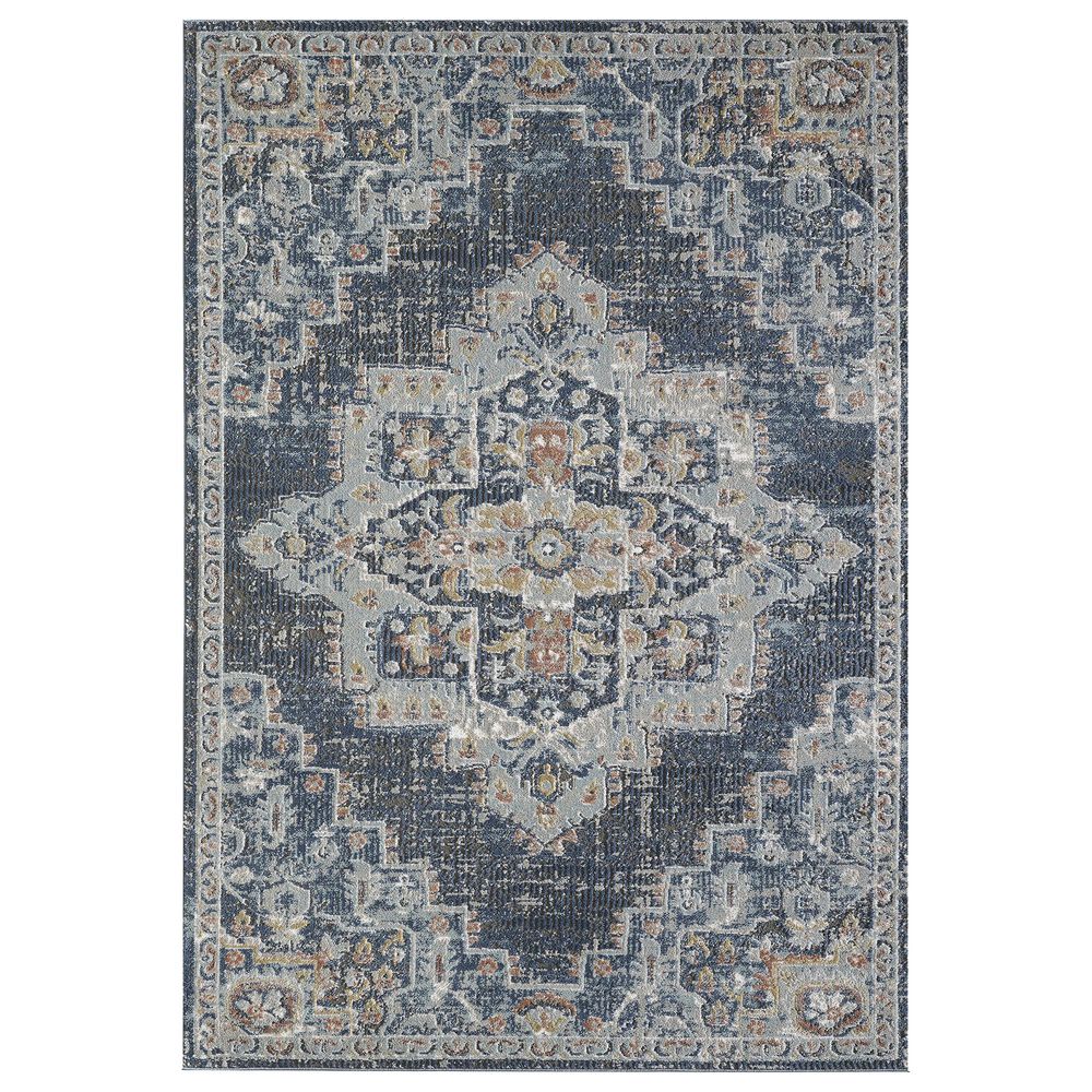 Central Oriental Orient Dorcie 3"1" x 5"3" Blue and Dark Grey Area Rug, , large