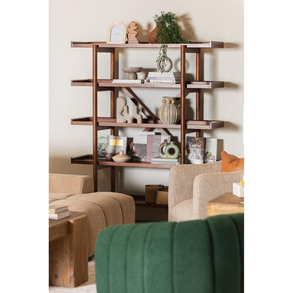 Ashley Lyncott 70" Bookcase in Brown, , large