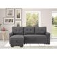 HOMLUX 84"W Reversible Linen Sleeper Sectional Sofa with Storage Chaise, in Dark Gray, , large