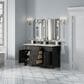 James Martin Vanities Brookfield 60" Double Bathroom Vanity in Black Onyx with 3 cm Eternal Jasmine Pearl Quartz Top and Rectangular Sinks, , large