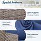 Hearth and Haven Outdoor Sofa with Cushions and Gray Wicker in Blue, , large