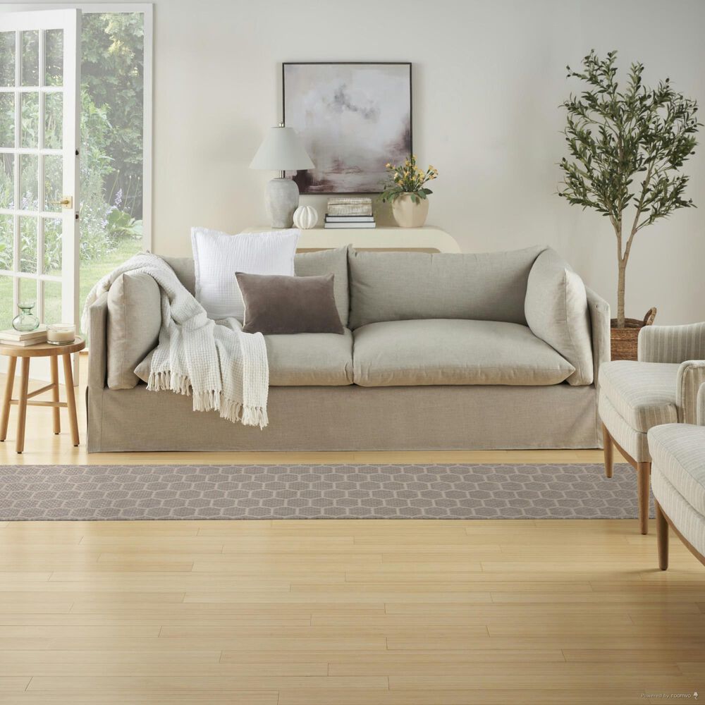 Nourison Twist Reversible 2&#39;2&quot; x 10&#39; Grey Indoor/Outdoor Runner, , large