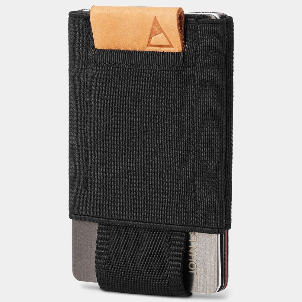 Nomatic Slim Wallet with Leather Tab in Black and Brown, , large