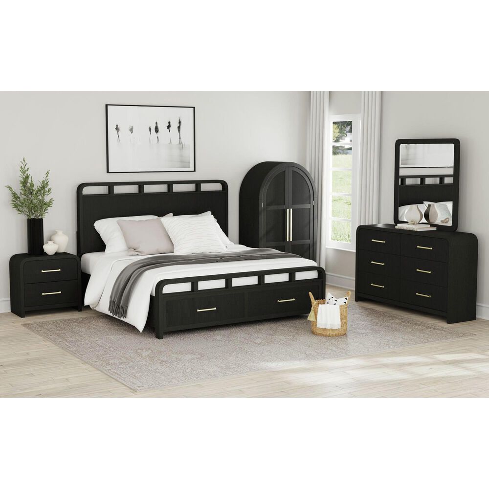Mayberry Hill Ridgemont King Storage Bed in Black, , large