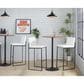 Lumisource Fuji High Back Barstool with White Faux Leather in Black (Set of 2), , large