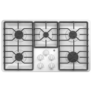 GE Appliances 36" Built-In Gas Cooktop in White, , large