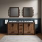 Lexora Home Ziva 80" Double Bathroom Vanity in Rustic Barnwood with 2 cm White Quartz Top and Rectangular Sinks, , large
