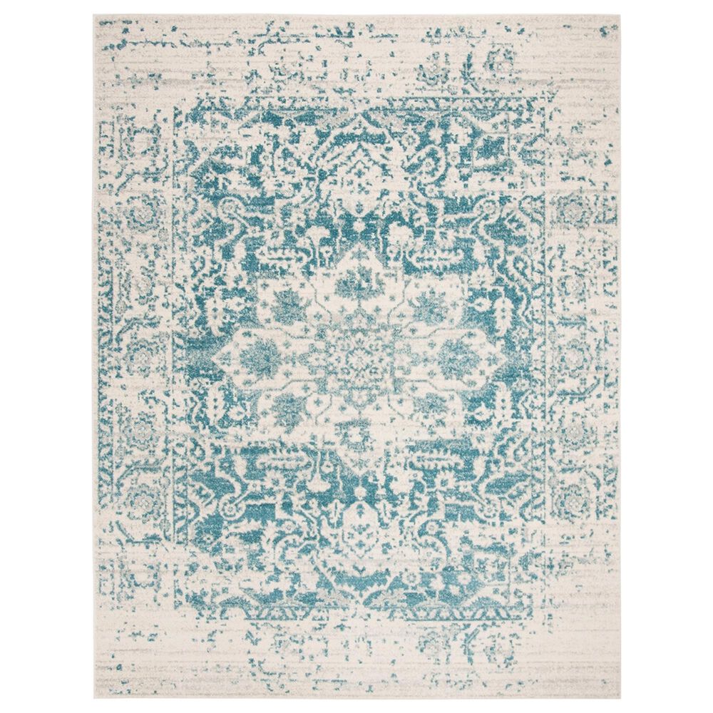 Safavieh Madison MAD603J 10" x 14" Teal and Ivory Area Rug, , large