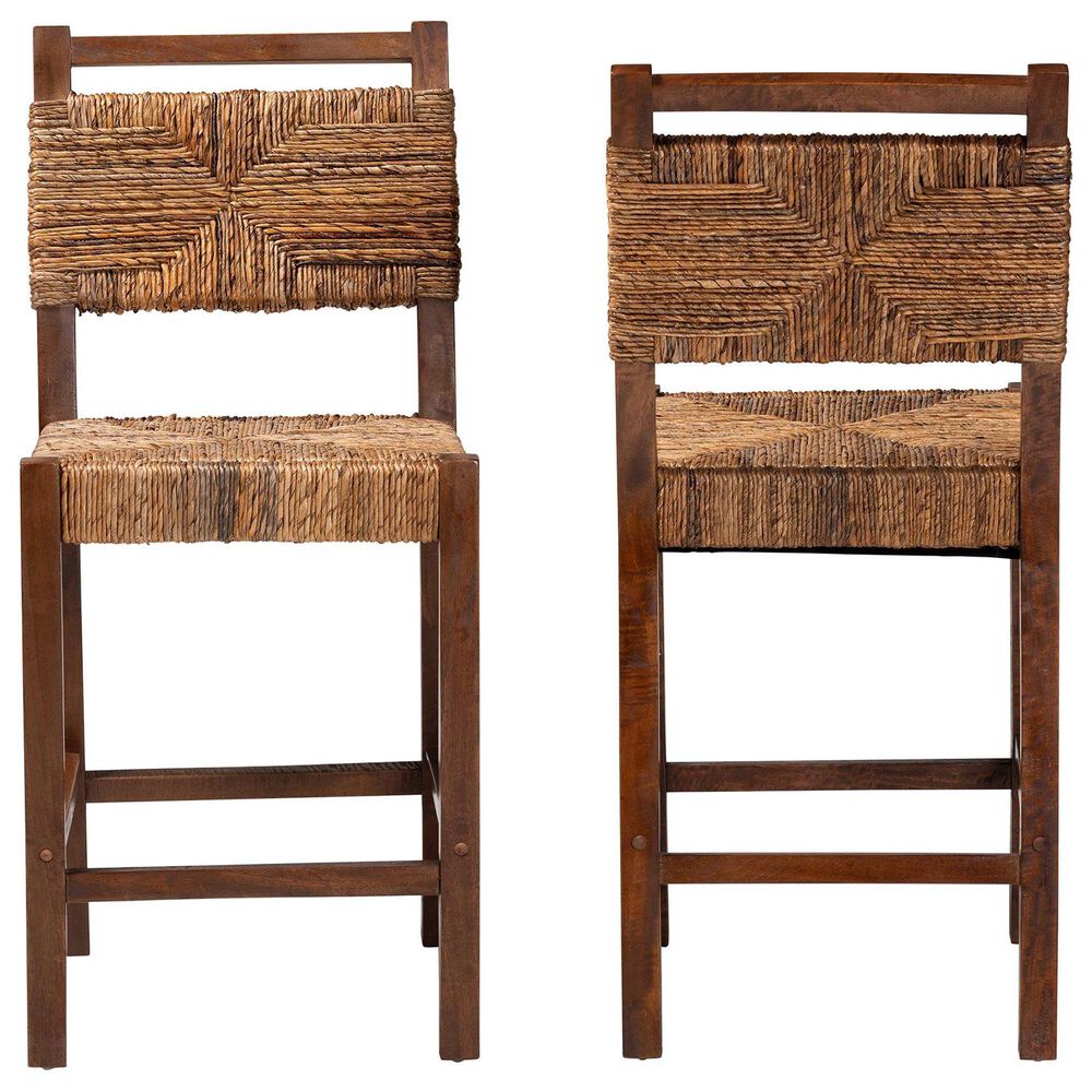 Baxton Studio Cordoba Counter Stool in Mahogany (Set of 2), , large