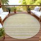 Dalyn Rug Company Soft Essentials Striped Gold 8" Round Indoor/Outdoor Area Rug, , large