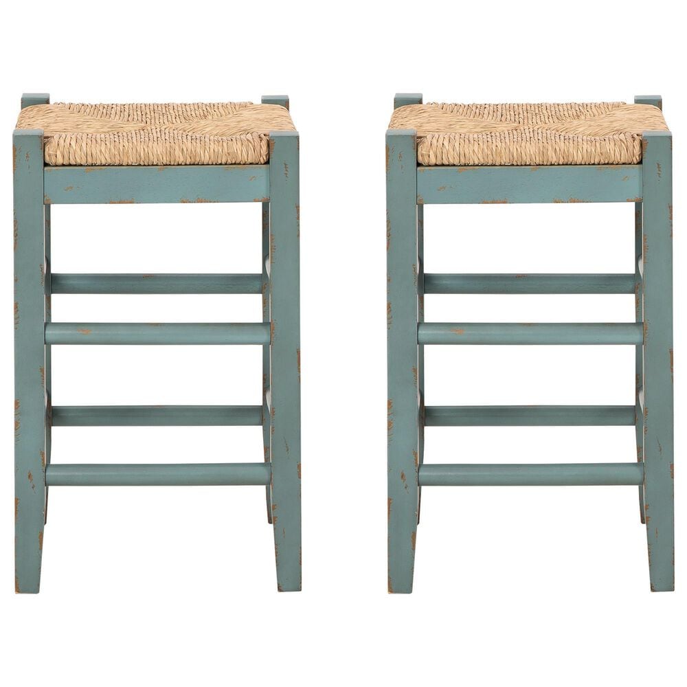 Ashley Mirimyn Counter Stool Set of 2 in Teal, , large