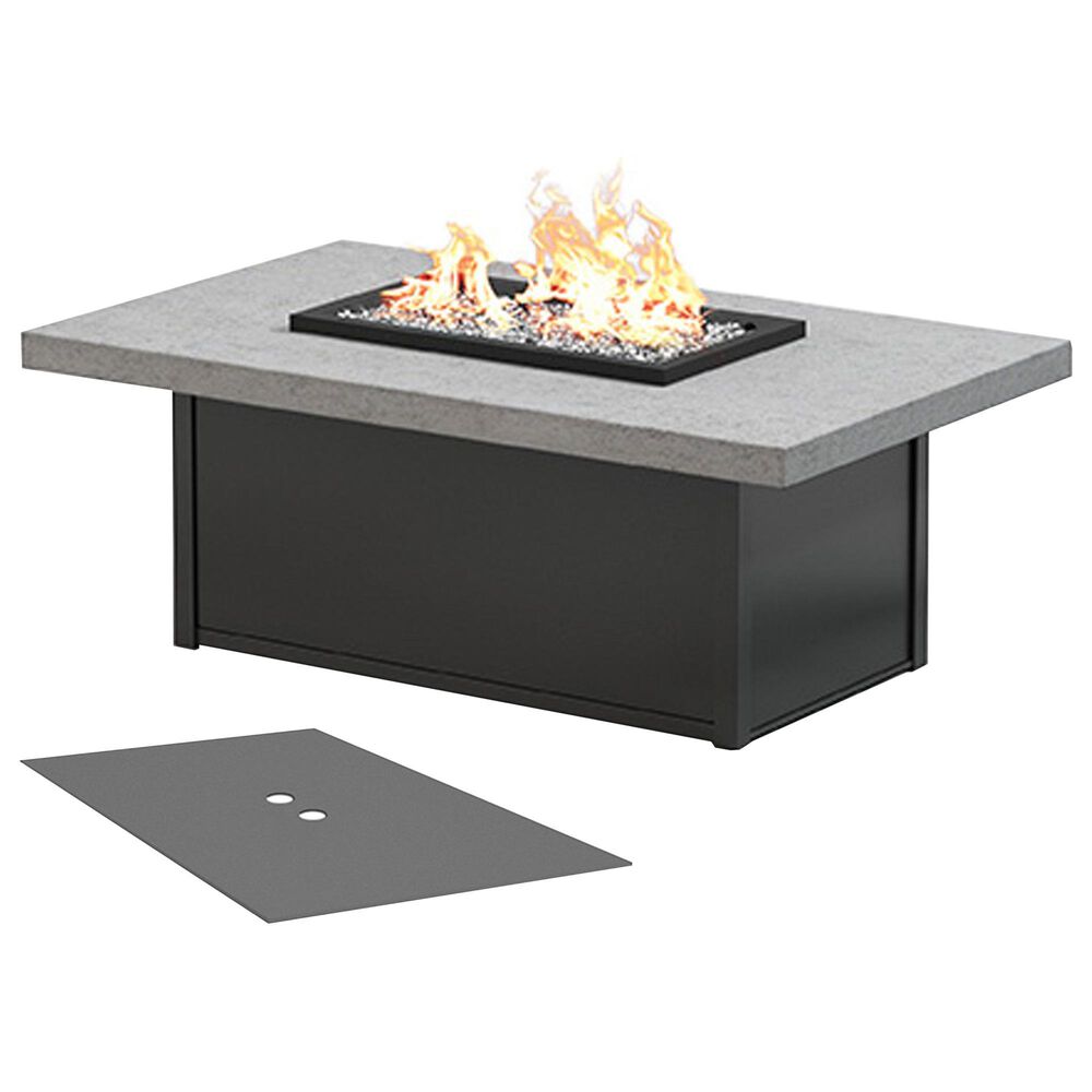 Homecrest Outdoor Living Rectangular Lounge Fire Table with Fire Burner Cover in Drift, , large